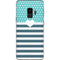 Polka Dots and Stripes Heart in Blue Galaxy S9 Skin